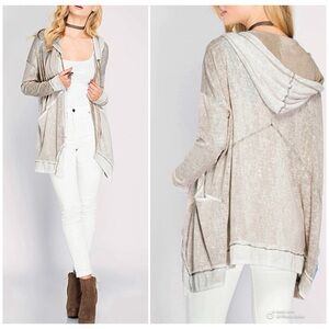 She + Sky Light Tan Knit Cardigan